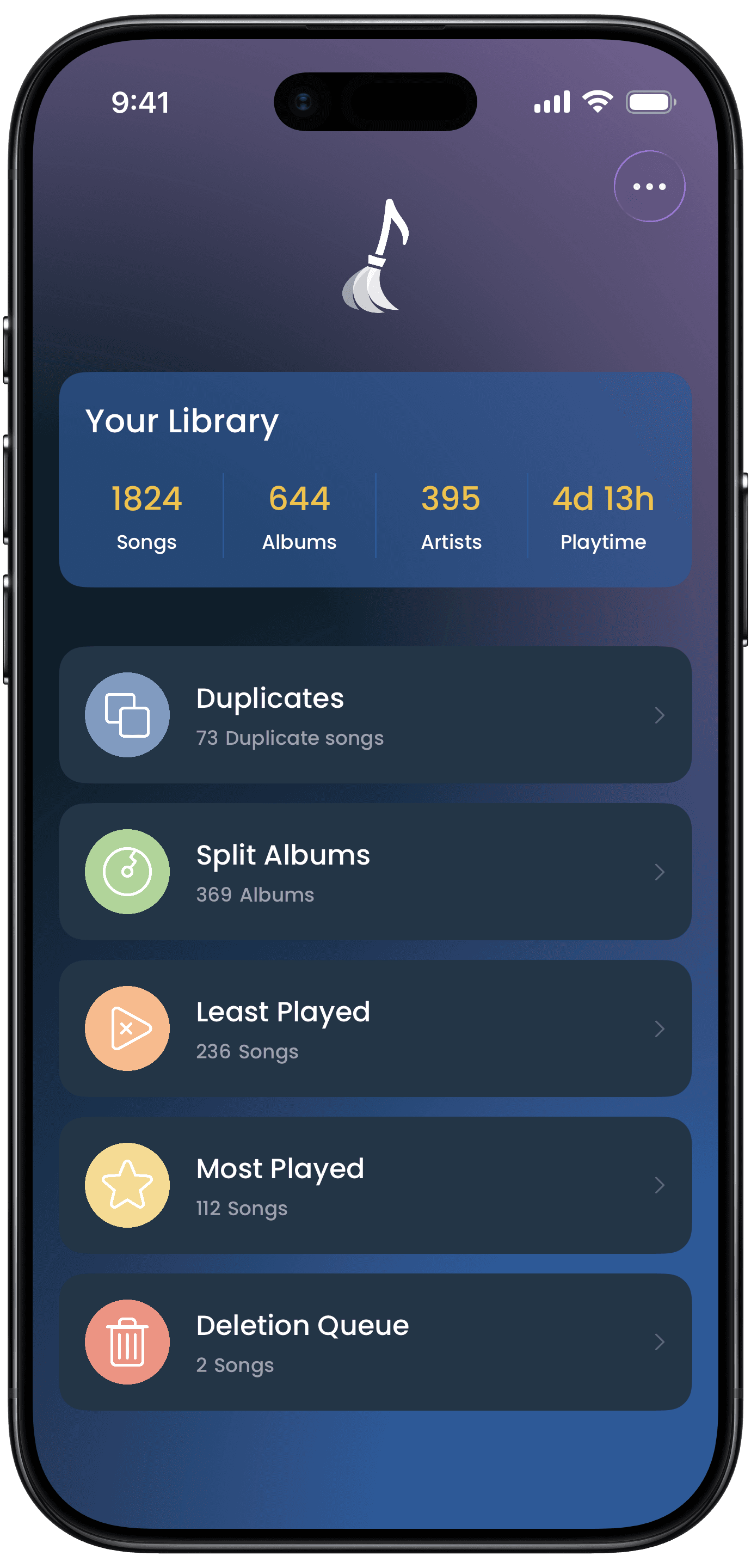 Song Sweeper app home screen
