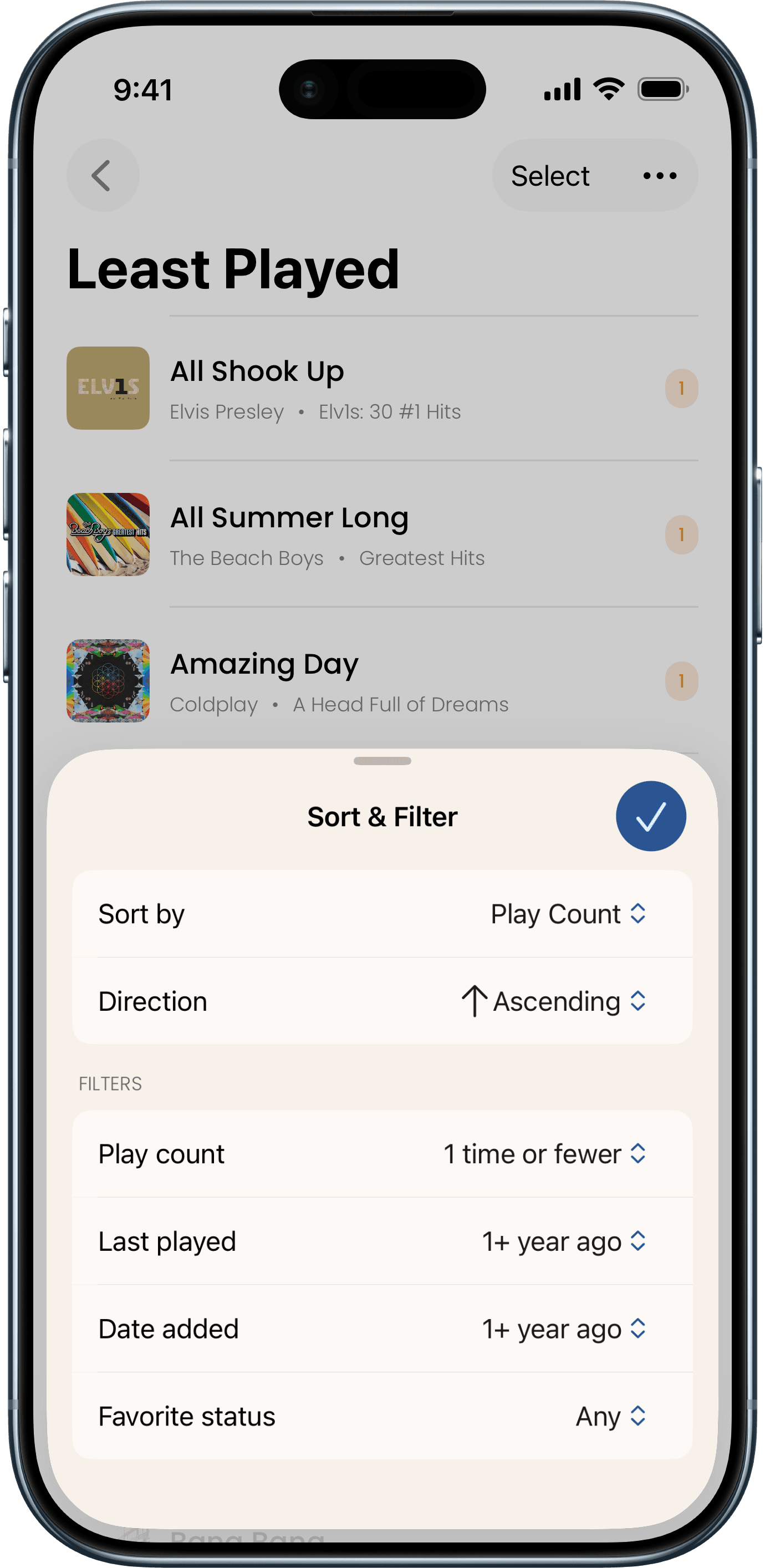 Least Played feature screenshot